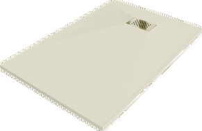 Mexen Hugo Rechteckige SMC-Duschwanne 120 x 80 cm, beige, goldene Abdeckung - 42698012-G
