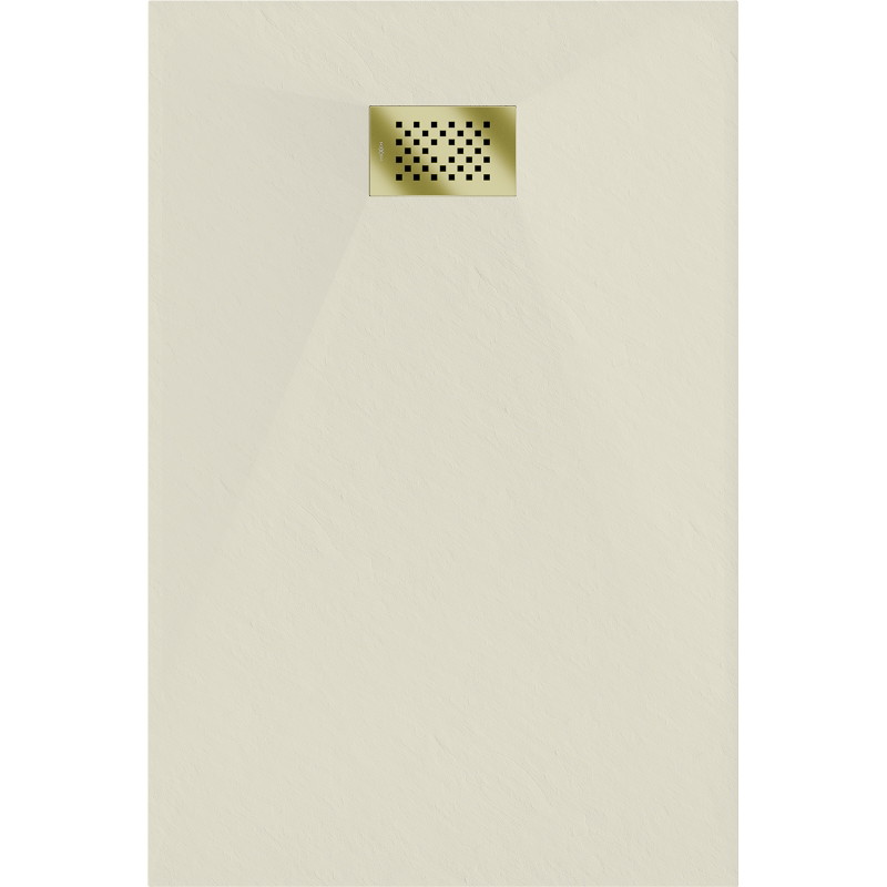 Mexen Hugo Rechteckige SMC-Duschwanne 90 x 80 cm, beige, goldene Abdeckung - 42698090-G