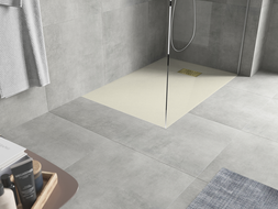 Mexen Hugo Rechteckige SMC-Duschwanne 90 x 80 cm, beige, goldene Abdeckung - 42698090-G