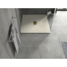 Mexen Hugo quadratische Duschwanne SMC 90 x 90 cm, beige, Abdeckung Gold - 42699090-G