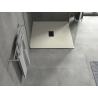 Mexen Hugo quadratische Duschwanne SMC 100 x 100 cm, beige, schwarze Abdeckung - 42691010-B