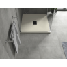 Mexen Hugo quadratische Duschwanne SMC 100 x 100 cm, beige, schwarze Abdeckung - 42691010-B