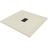 Mexen Hugo Quadratische Duschwanne SMC 90 x 90 cm, beige, schwarze Abdeckung - 42699090-B
