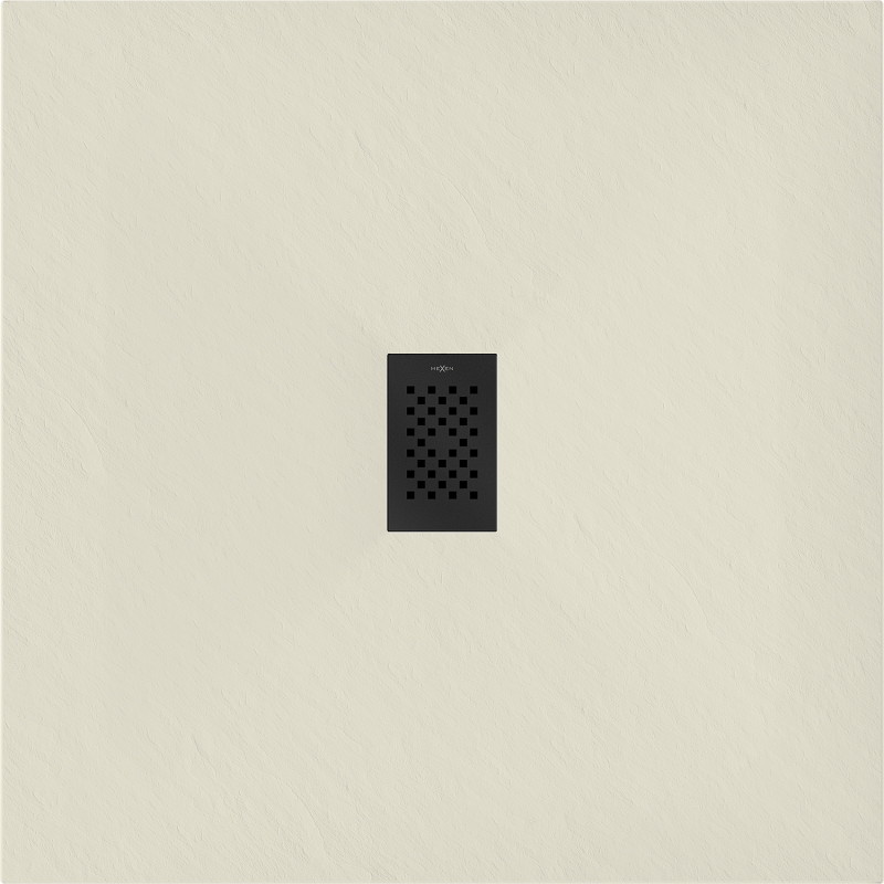 Mexen Hugo Quadratische Duschwanne SMC 90 x 90 cm, beige, schwarze Abdeckung - 42699090-B