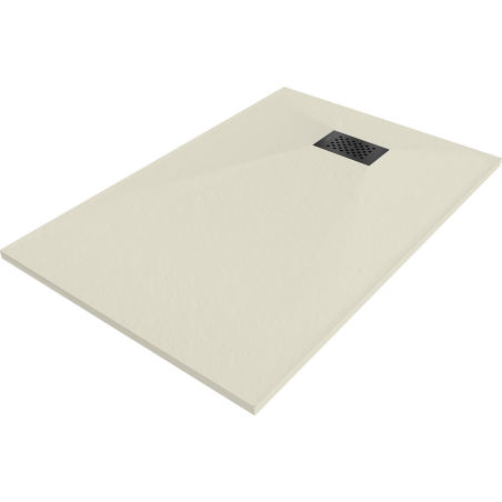 Mexen Hugo Rechteckige SMC-Duschwanne 90 x 80 cm, beige, schwarze Abdeckung - 42698090-B