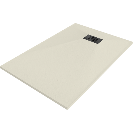 Mexen Hugo rechteckige Duschwanne SMC 100 x 90 cm, beige, schwarze Abdeckung - 42699010-B