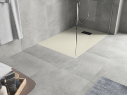 Mexen Hugo rechteckige Duschwanne SMC 100 x 90 cm, beige, schwarze Abdeckung - 42699010-B