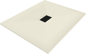 Mexen Hugo Rechteckige SMC-Duschwanne 120 x 100 cm, beige, mit schwarzer Abdeckung - 42691012-B
