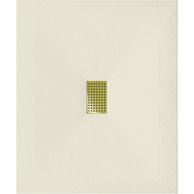 Mexen Hugo rechteckige Duschwanne SMC 120 x 100 cm, beige, Abdeckung gold - 42691012-G