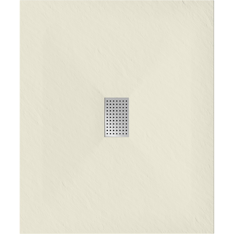 Mexen Hugo rechteckige Duschwanne SMC 120 x 100 cm, beige, Inox-Abdeckung - 42691012-X