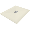 Mexen Hugo rechteckige Duschwanne SMC 120 x 100 cm, beige, Inox-Abdeckung - 42691012-X