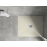Mexen Hugo rechteckige Duschwanne SMC 120 x 100 cm, beige, Inox-Abdeckung - 42691012-X