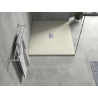 Mexen Hugo rechteckige Duschwanne SMC 120 x 100 cm, beige, Inox-Abdeckung - 42691012-X