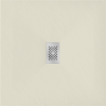 Mexen Hugo Quadratische Duschwanne SMC 80 x 80 cm, beige, Abdeckung Inox - 42698080-X