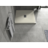 Mexen Hugo Quadratische Duschwanne SMC 80 x 80 cm, beige, Abdeckung Inox - 42698080-X