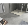 Mexen Hugo quadratische Duschwanne SMC 90 x 90 cm, beige, Abdeckung aus Inox - 42699090-X