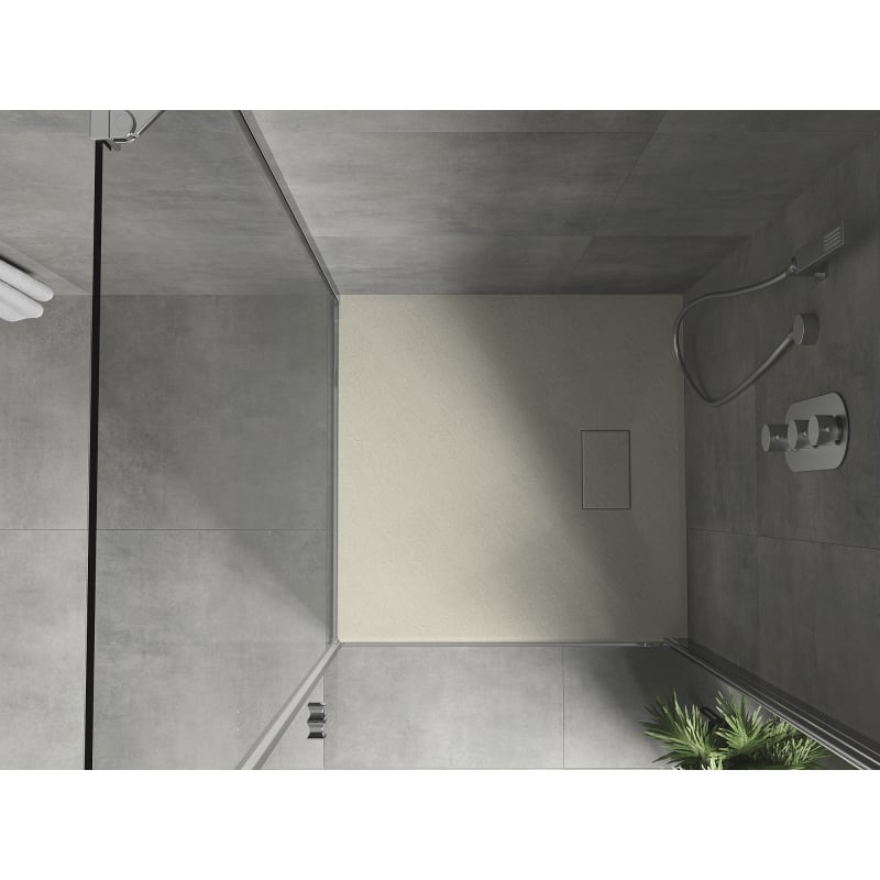 Mexen Hugo quadratische Duschwanne SMC 80 x 80 cm, beige - 42698080