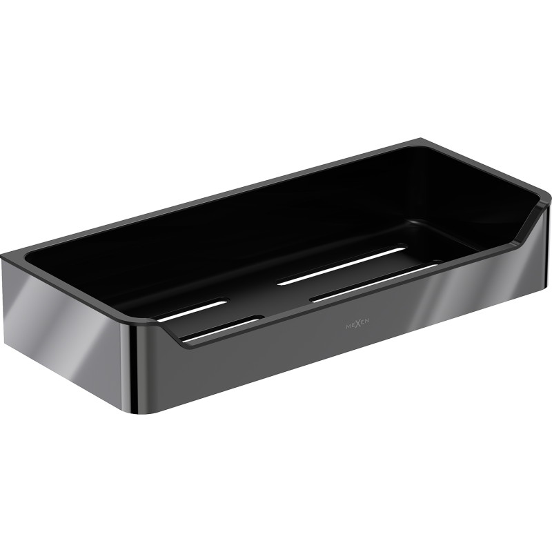 Mexen Rivon-L Badezimmerkorb, Schwarzchrom - 70A8725-73