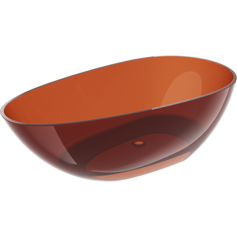Mexen Glass Erde freistehende Badewanne transparent 170 x 85 cm, Chromabfluss - 58061708505