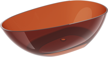 Mexen Glass Erde freistehende Badewanne transparent 170 x 85 cm, Chromabfluss - 58061708505