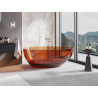 Mexen Glass Erde freistehende Badewanne transparent 170 x 85 cm, Chromabfluss - 58061708505