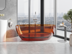 Mexen Pure earth freistehende transparente Wanne 170 x 80 cm, Chromverschluss - 58071708005