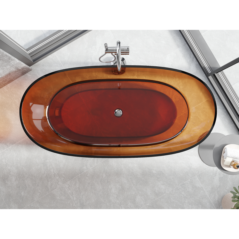 Mexen Pure earth freistehende transparente Wanne 170 x 80 cm, Chromverschluss - 58071708005