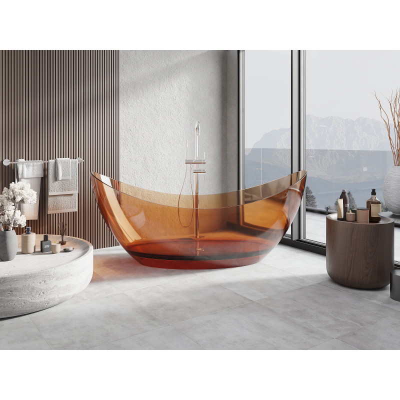 Mexen Vea earth freistehend transparent 180 x 80 cm, Chrom-Korken - 58091808005