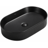 Mexen Grovo Aufsatzwaschbecken geriffelt 49 x 31 cm, schwarz matt - 22304985