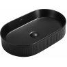 Mexen Grovo Aufsatzwaschbecken geriffelt 57 x 36 cm, schwarz matt - 22305785