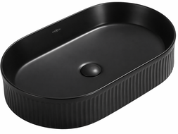 Mexen Grovo Aufsatzwaschbecken geriffelt 57 x 36 cm, schwarz matt - 22305785