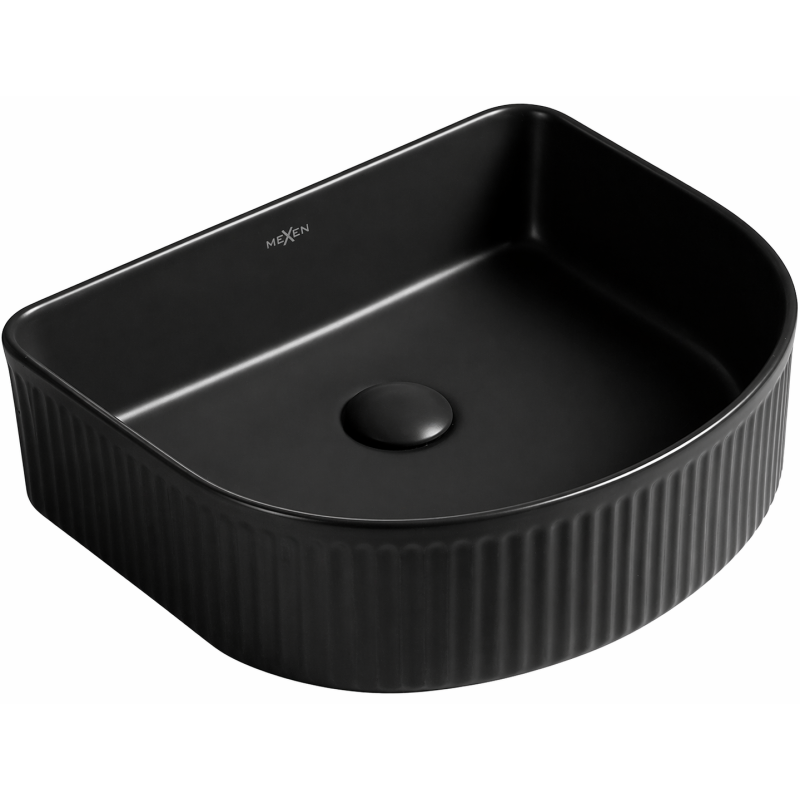 Mexen Grovo Aufsatzwaschbecken geriffelt 40 x 35 cm, schwarz matt - 22304085