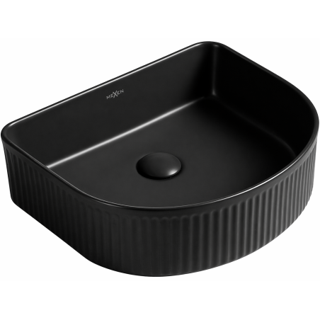 Mexen Grovo Aufsatzwaschbecken geriffelt 40 x 35 cm, schwarz matt - 22304085