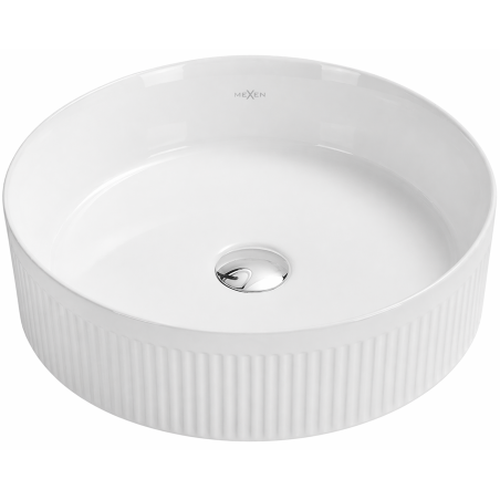 Mexen Grovo Aufsatzwaschbecken geriffelt 35 x 35 cm, weiß - 22303500