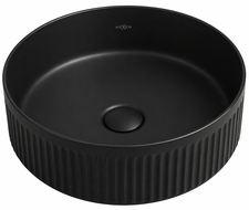Mexen Grovo Aufsatzwaschbecken geriffelt 35 x 35 cm, schwarz matt - 22303585
