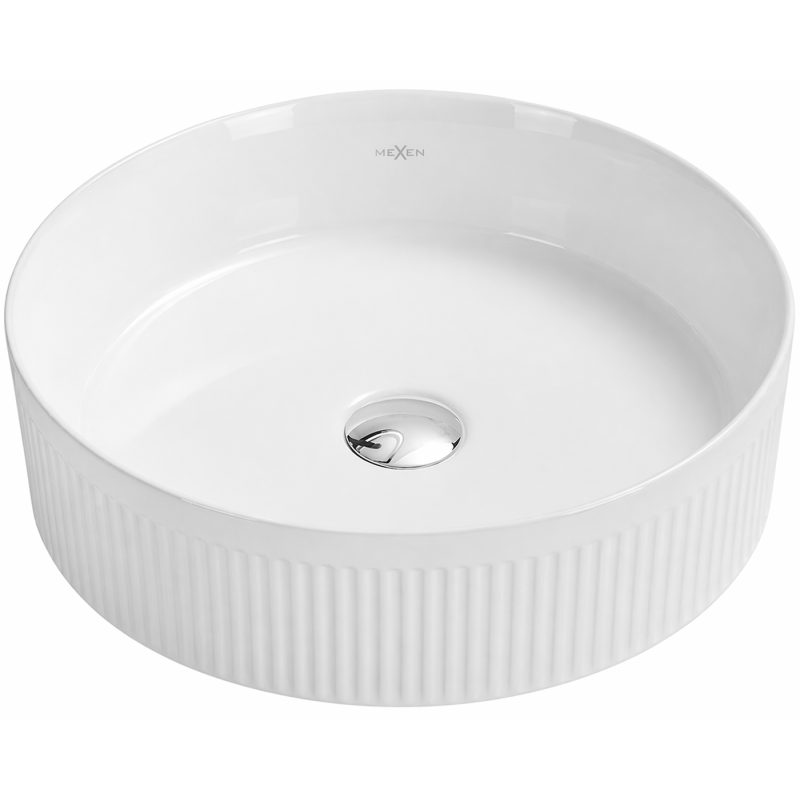 Mexen Grovo Aufsatzwaschbecken geriffelt 39 x 39 cm, weiß - 22303900