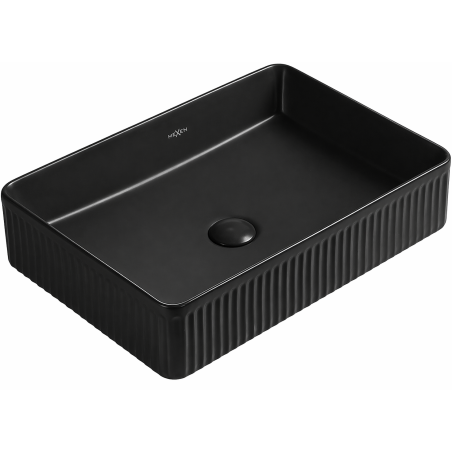 Mexen Grovo Aufsatzwaschbecken gerillt 51 x 37 cm, schwarz matt - 22305185