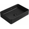 Mexen Grovo Aufsatzwaschbecken gerillt 51 x 37 cm, schwarz matt - 22305185