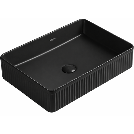 Mexen Grovo Aufsatzwaschbecken geriffelt 50 x 34 cm, schwarz matt - 22305085
