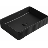 Mexen Grovo Aufsatzwaschbecken geriffelt 50 x 34 cm, schwarz matt - 22305085