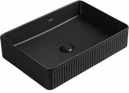 Mexen Grovo Aufsatzwaschbecken geriffelt 50 x 34 cm, schwarz matt - 22305085