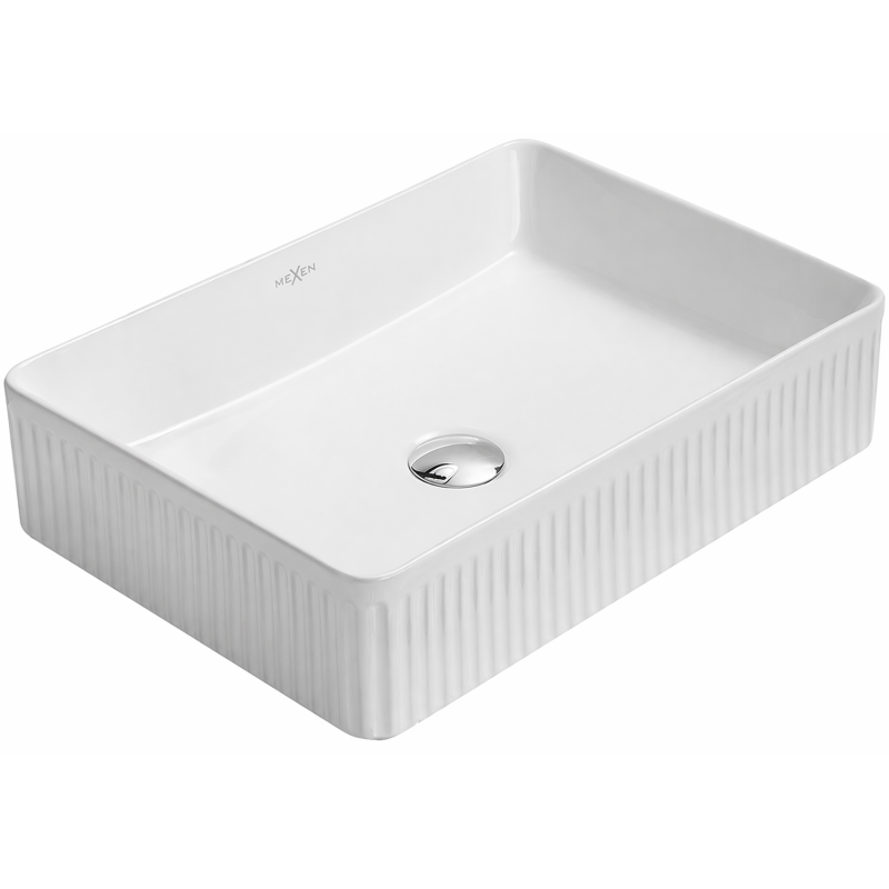 Mexen Grovo Aufsatzwaschbecken geriffelt 51 x 37 cm, weiß - 22305100