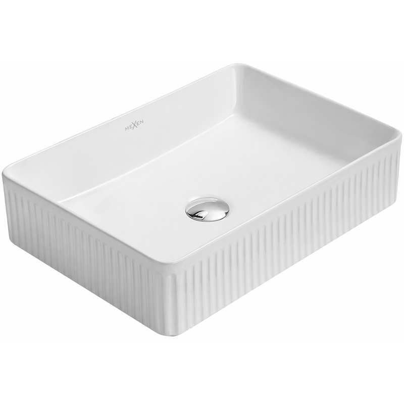 Mexen Grovo Aufsatzwaschbecken geriffelt 50 x 34 cm, weiß - 22305000