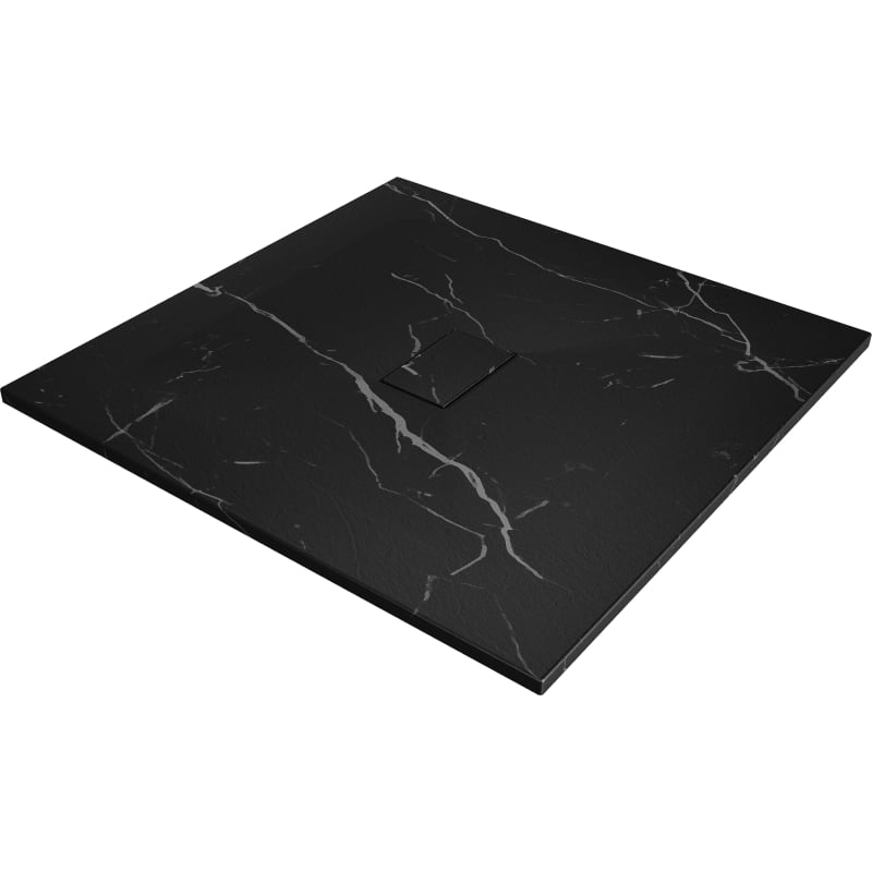 Mexen Hugo Quadratische Duschtasse SMC 100 x 100 cm, schwarzer Stein - 42751010