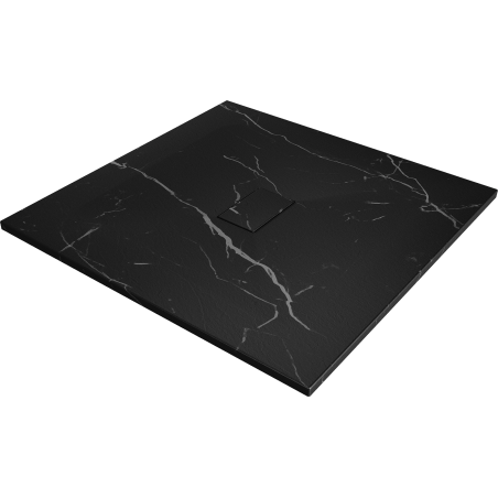 Mexen Hugo Quadratische Duschtasse SMC 100 x 100 cm, schwarzer Stein - 42751010