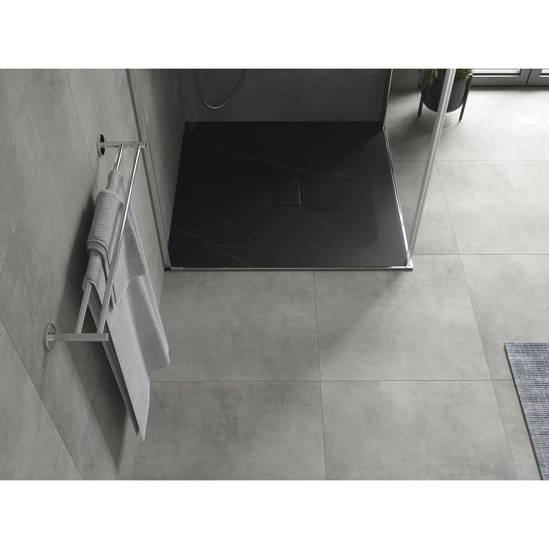 Mexen Hugo Quadratische Duschtasse SMC 100 x 100 cm, schwarzer Stein - 42751010