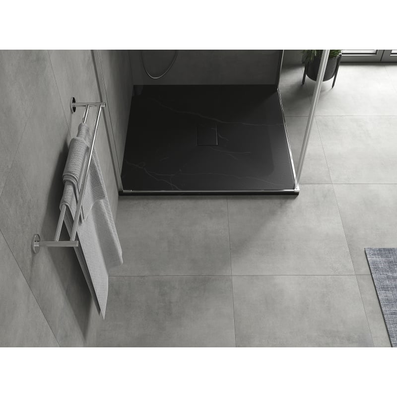 Mexen Hugo Quadratische Duschtasse SMC 100 x 100 cm, schwarzer Stein - 42751010