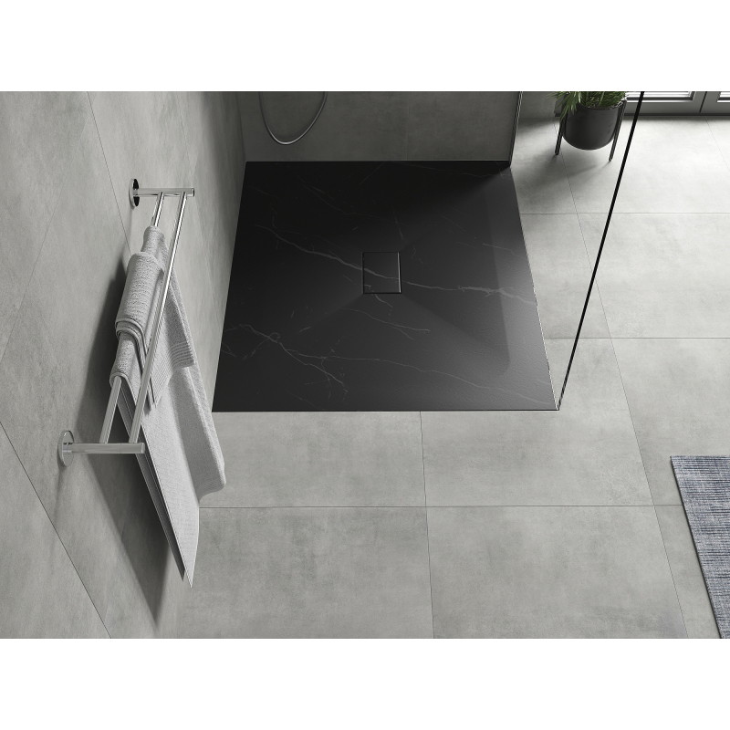 Mexen Hugo Rechteckige Duschwanne SMC 120 x 100 cm, schwarzer Stein - 42751012