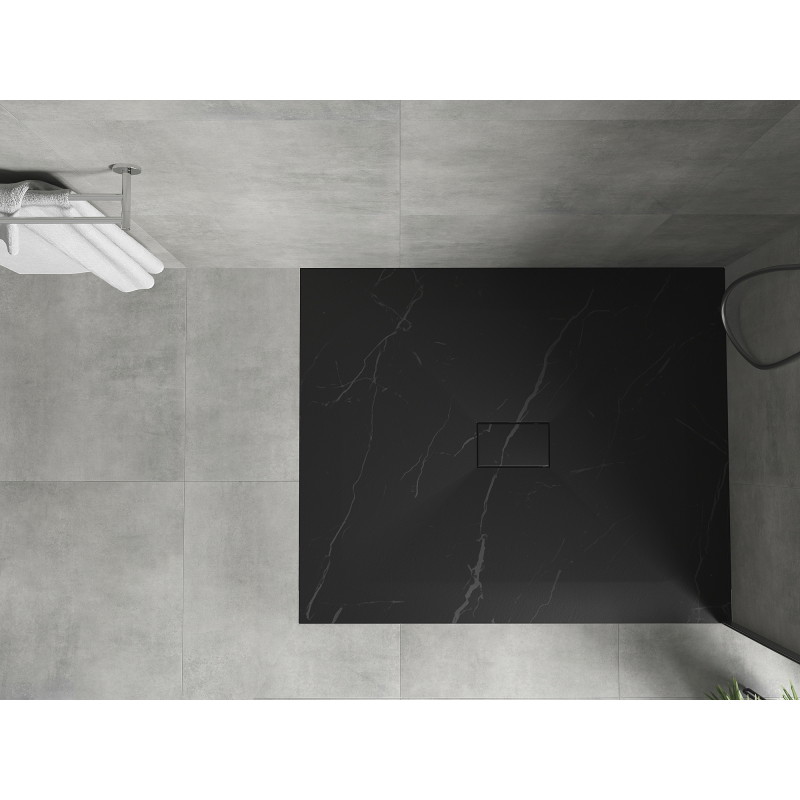 Mexen Hugo Rechteckige Duschwanne SMC 120 x 100 cm, schwarzer Stein - 42751012