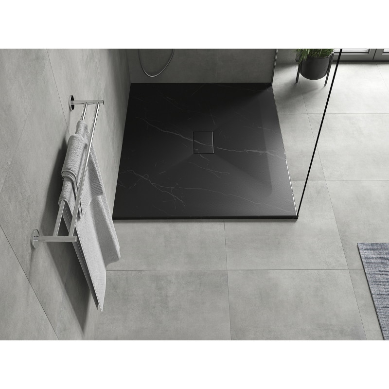 Mexen Hugo Rechteckige Duschwanne SMC 120 x 100 cm, schwarzer Stein - 42751012